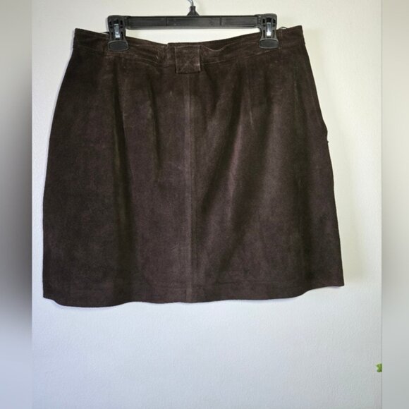 Banana Republic 100% Genuine Leather Mini Skirt – Brown – Size 14 - Picture 4 of 6